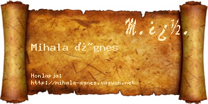 Mihala Ágnes névjegykártya