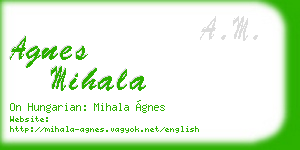 agnes mihala business card