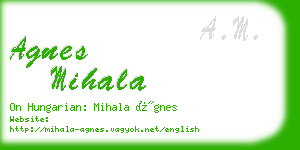 agnes mihala business card